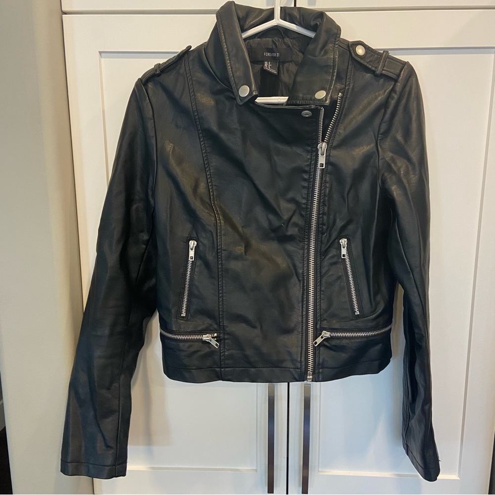 F21 Faux Leather Jacket Size Small